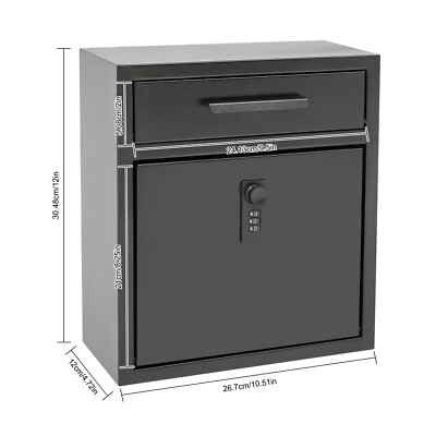 Wall Mount Locking Mailbox Outdoor Drop Box Mail Letter Post Box 10.5x4.7x12??