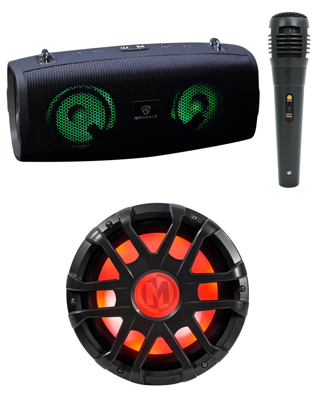 Memphis Audio MXA1044 10 Светодиодный морской сабвуфер мощностью 500 Вт Динамик для караоке