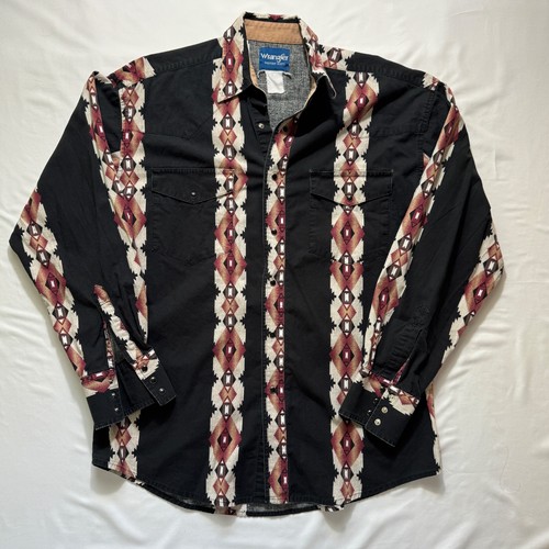 Vintage Wrangler Western chemise boutonnée rayée Brushpopper coupe cowboy USA fabriquée moyenne - Canada