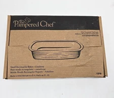 Pampered Chef Small Rectangular Baker 6" x 9" Item 1378 Cranberry Rectangle New