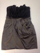 White By Vera Wang Womens Short Draped Satin Bridesmaids Dress Size 14 No Sash