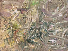 Very Beautiful Abstract Painting Patrick Boudon Gouache on Wood 1960 Art