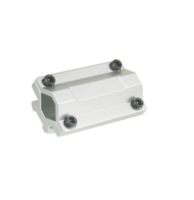 Silver Single Rail Barrel Weaver Mount 60mm 5 Slots Fits Dia. 13 to 20mm Tube