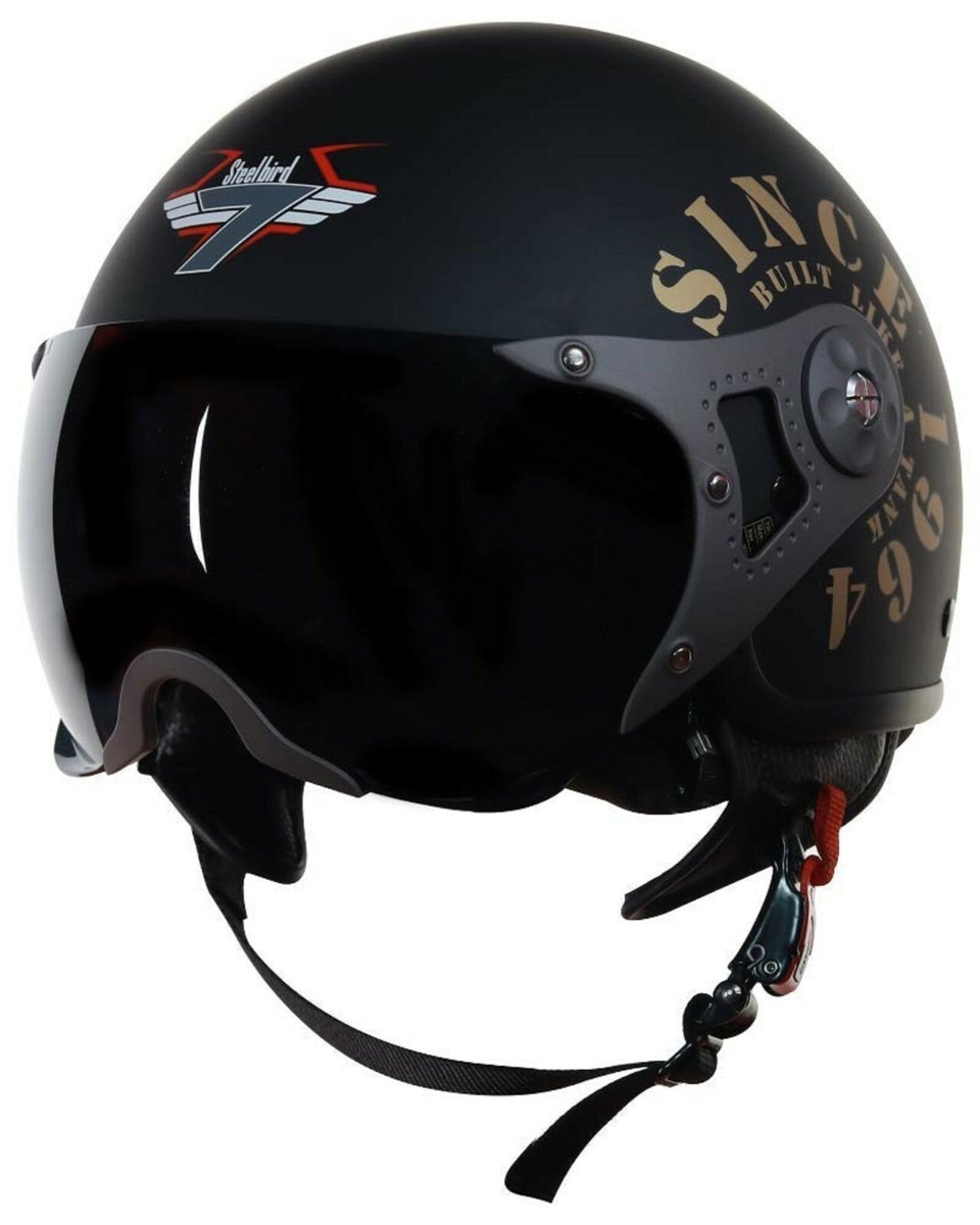 SB-27 Tank Mat Black Gold With Open Face Helmet S Size 560mm AEs