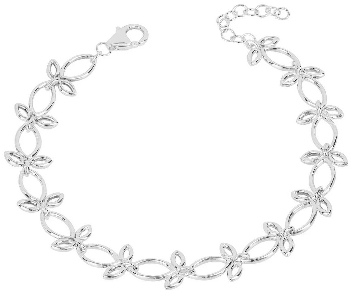 VALENTINO Bracciale donna con catena trio foglie iniziali argento