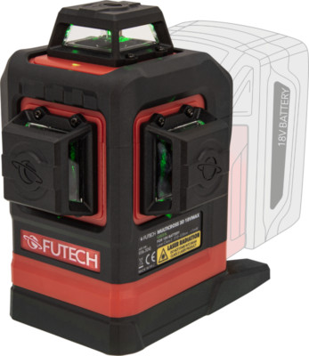 Futech Multicross 3D 18Volt MAX 3x360° Linienlaser inkl. Hikoki Adapter