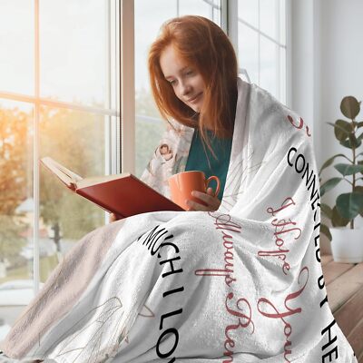 Schwester Decke - 152x127 Cm, Polyester, Mit "Best Sister Ever"-Design, Geschenk Für Geburtstag & Abschluss
