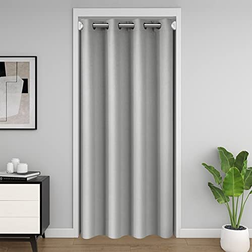 Door Curtain for Doorway Privacy, Sliding Closet Door Curtains 80 Inch Length...