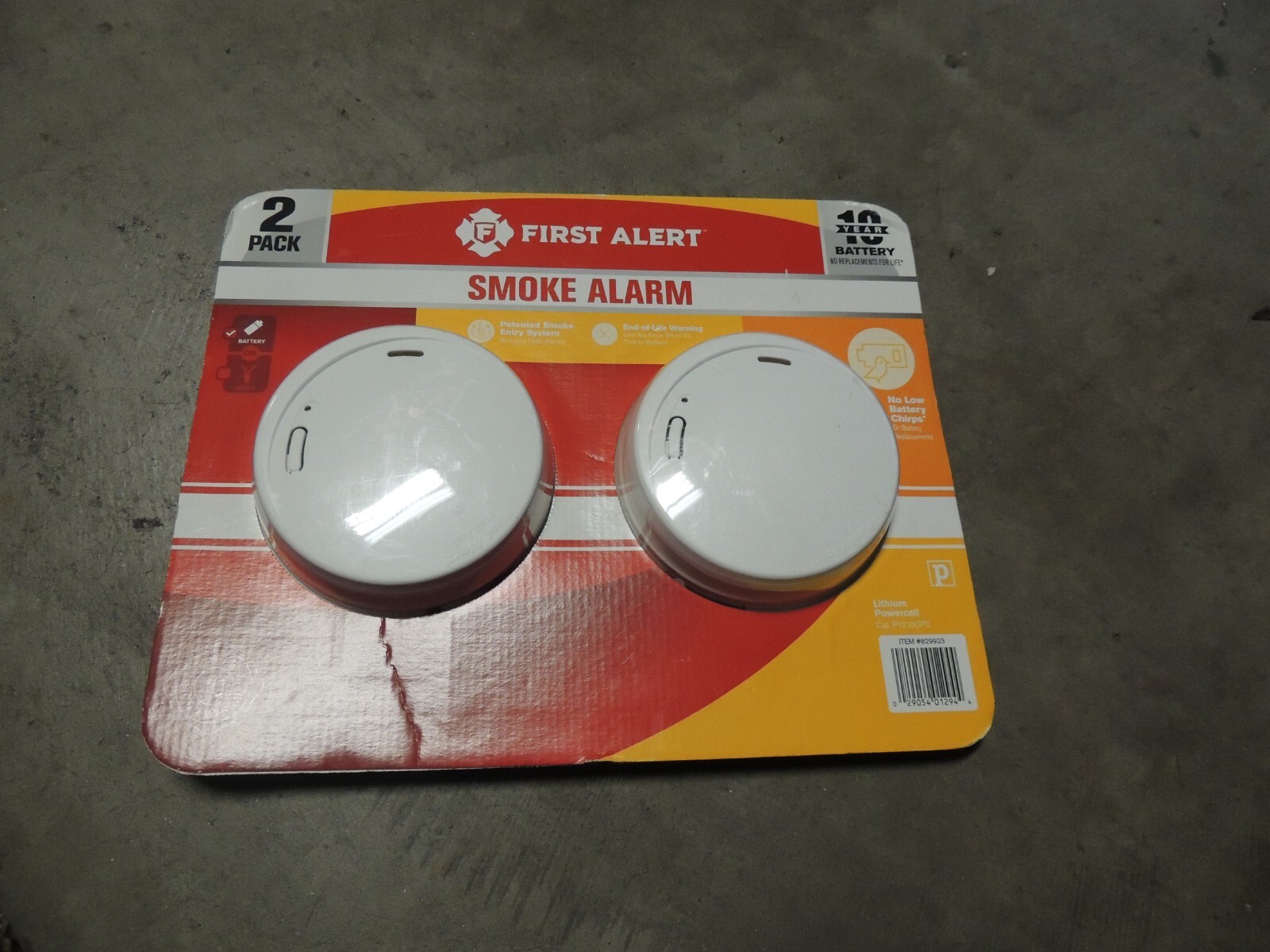 First Alert Smoke Fire Alarm Detector 10Yr Battery 2Pack (P1210CP2