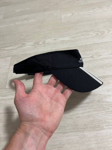 Adidas Climalite Visor Cap Hat Mens One Size Black Adjustable Embroidered Logo - Picture 2 of 8