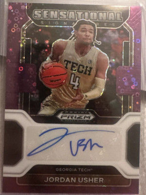 Jordan Usher Georgia Tech Basketball Panini Prizm Rookie Autograph Card Auto /50