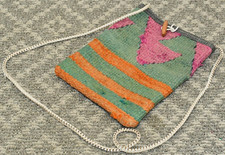 Turkish Kilim Bag Hand Woven Women's Clutch Purse 10" x 8" Canvas Style UNUSED