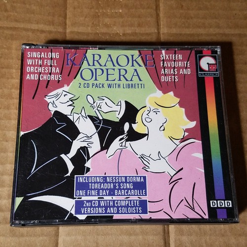 "Karaoke Opera" Double 2xCD w/Libretto Sing Along w/Full Orchestra ENGLAND EX! - 第 1/9 張圖片