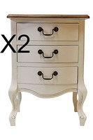 2 X Shabby Chic Bedside Table Cabinet Chest Of Drawers,3 Drawer Chest 2 X Shabby Chic Bedside Table Cabinet Chest Of Drawers,3 Drawer Chest