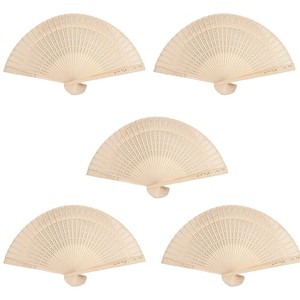 Details About Set Of 5 Traditional Style Japanese Wooden Folding Hand Pocket Fans Us Seller