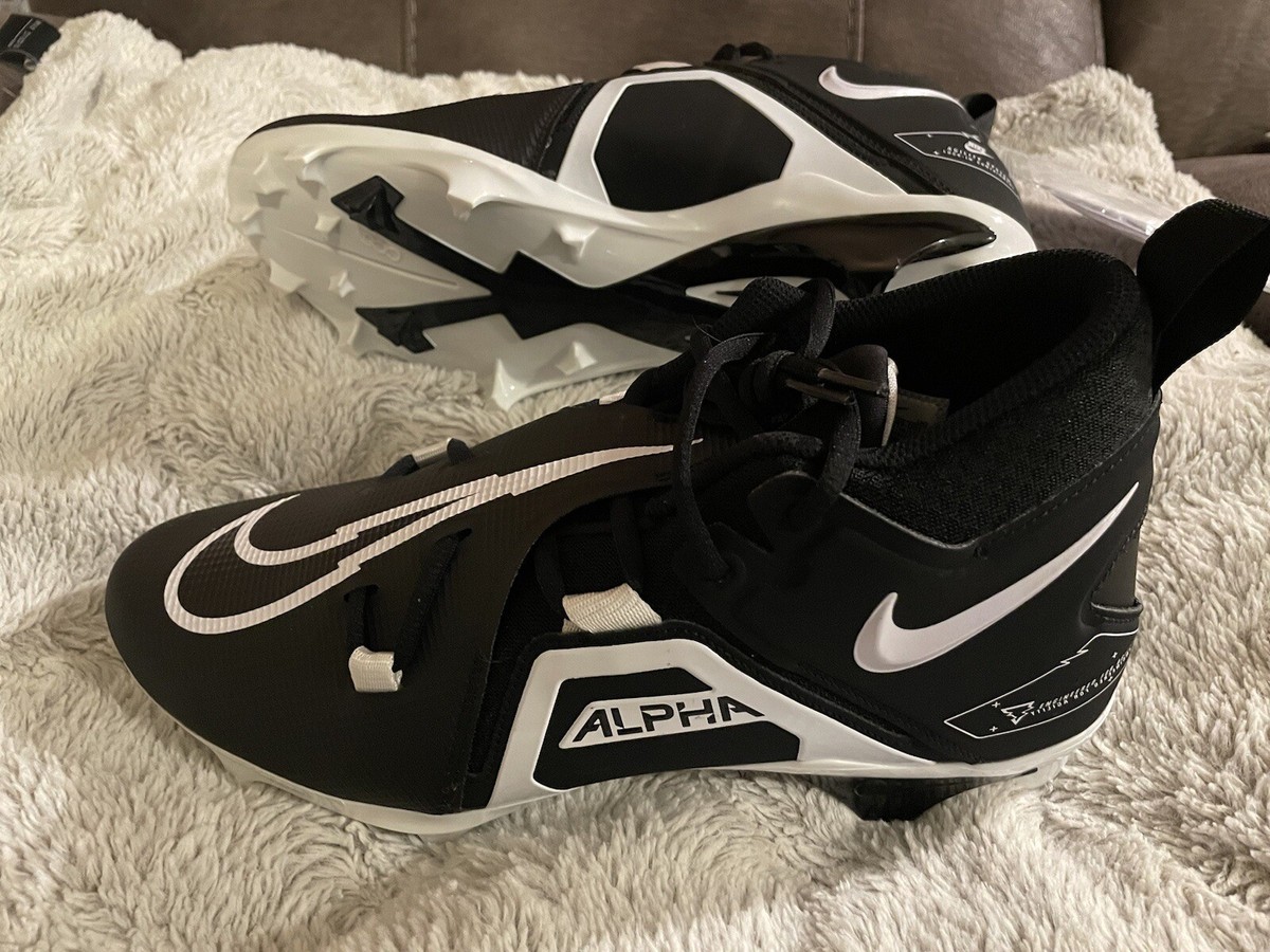 Size 9 - Nike Alpha Menace Pro 3 Black White 2022 NWOB Free  New Nike mens Alpha Menace Pro 3 Size 9 Black/White main image 0