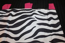 Sweet JoJo Designs Zebra Window Valance black white pink girls new