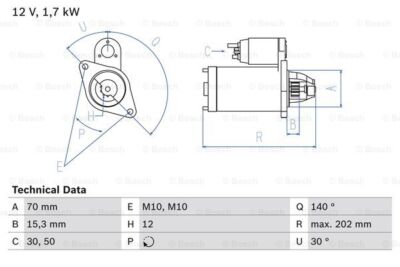 BOSCH 0 986 025 940 Starter for  MERCEDES-BENZ