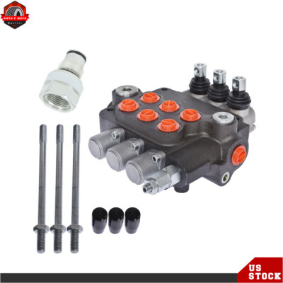 SAE Hydraulic Monoblock Double Acting Control Valve 3 Spool 21GPM w/conversion
