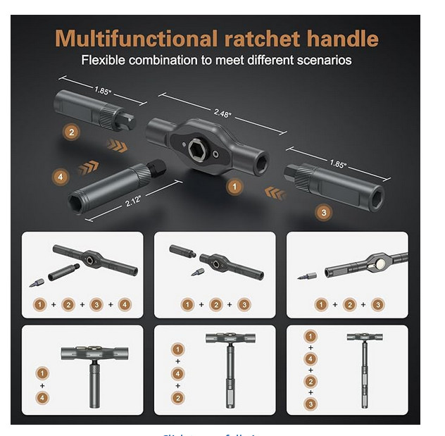 25pcs 24 in 1 Multifunction Screwdriver Head Set Household Repair Ratchet Wrench