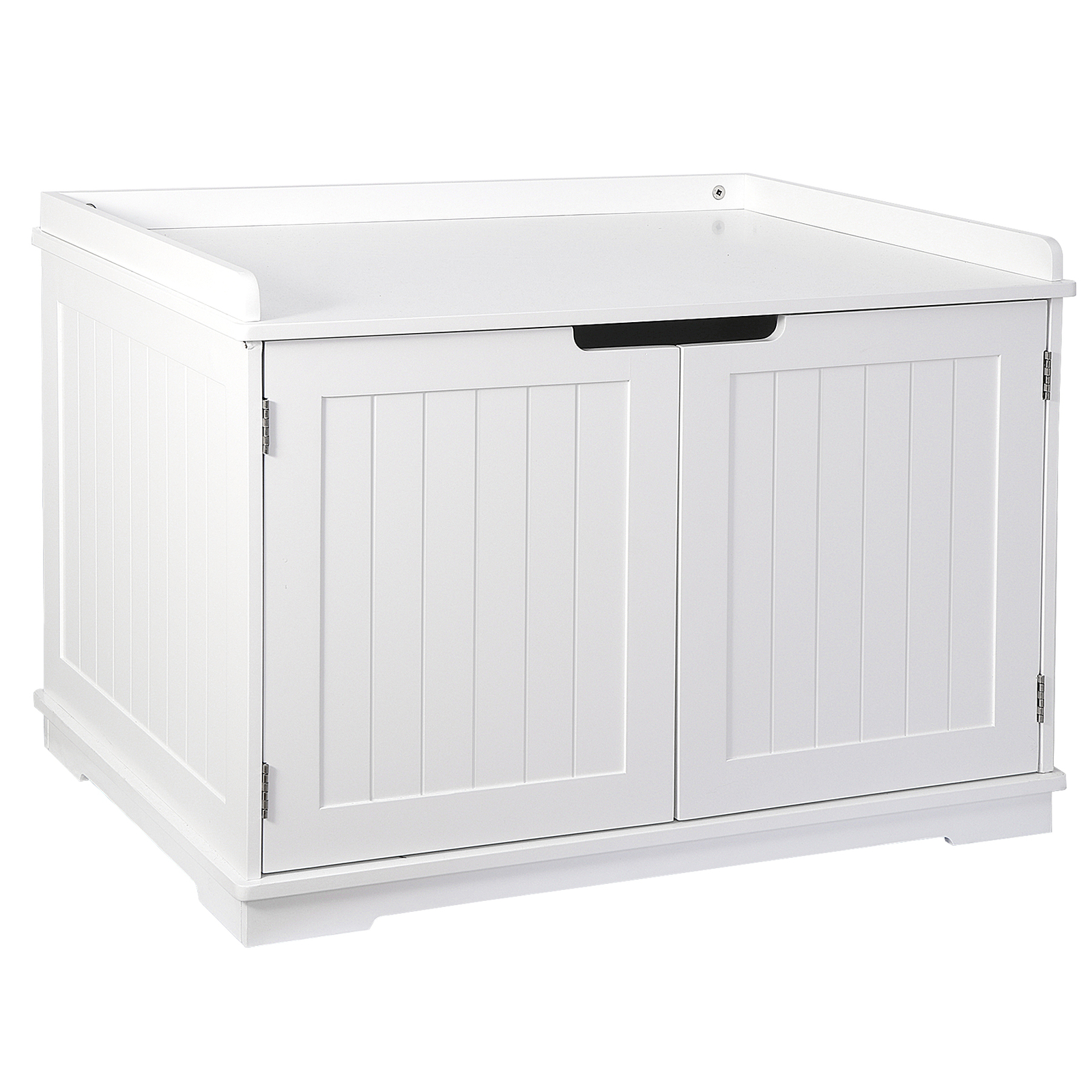 Cat Washroom Storage Bench Litter Box Cover with Sturdy Wooden Structure White 762983148758 eBay