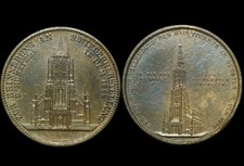 ULM: Bronze-Medaille 1923, Schnitzspahn. GEPR&Auml;GT AUS DACHKUPFER - ULMER M&Uuml;NSTER.