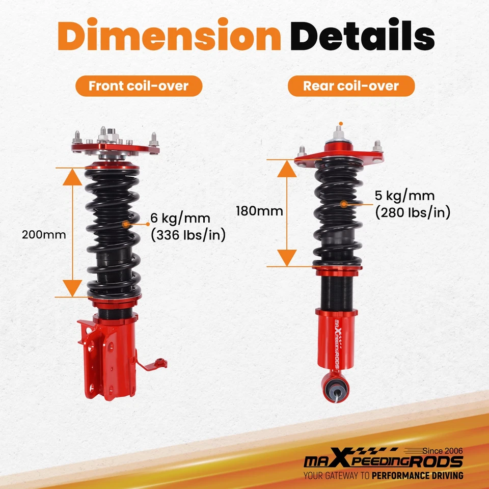 Suspensión MaXpeedingrods Coilovers para Subaru BRZ Toyota 86 Scion FR-S 12-22 Foto 4 de 4