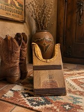 Vintage Fox Mfg Wooden Boot Jack Albuquerque NM Western Cowboy Boot Puller Adv