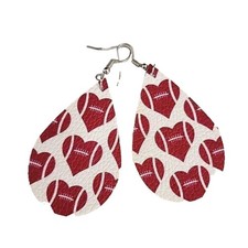 Football NFL faux leather double sided dangle earrings NWOT