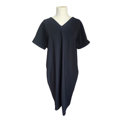 Studio Ruig Black Business Casual Midi Short Sleeve Dress Black Size 40/8