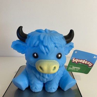 Squeeezy NEW DROP Highland Cow Squishy in BLUE Rare Viral New with Tags