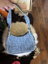 Tommy Hilfiger Blue Logo Shoulder Bag Zip Clo...