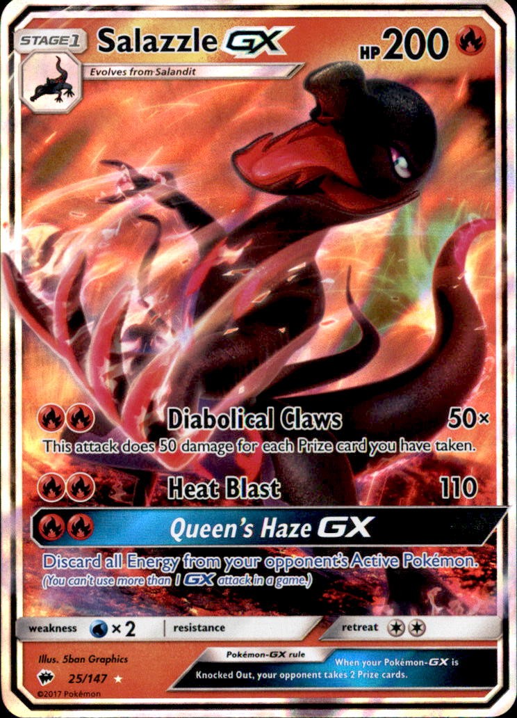 Salazzle GX 25/147 Holo GX Rare Burning Shadows Pokemon Near Mint