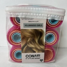 Conair Voluminous Curls Self Grip Hair Rollers 31 Assorted Sizes w/ Storage Bag