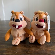 Disney Store Chip and Dale Mini Bean Bag Plush Set Vintage NWT 7 Inch 2 Pack