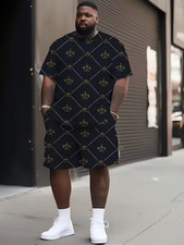 Men s Outfit 2 Piece Set Shirt  Shorts Set - Available Sizes 3XL BIG