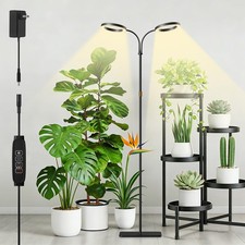 Grow Light with Stand for Indoor Plants, Dual Head Full Spectrum Floor Plant ...