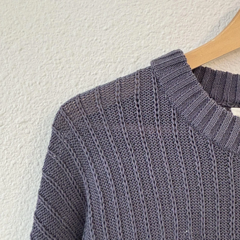 Peruvian Connection Mens Gray Sweater Size L 100% Pima Cotton Pullover Classic - Image 4 of 4