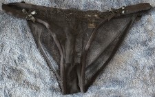Honey Birdette Panty Size M Black Underwear Briefs Lingerie Hipster NWoT