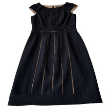 Adrianna Papell Sheath Dress Women's 10 Black Round Neck Sleeveless Lined