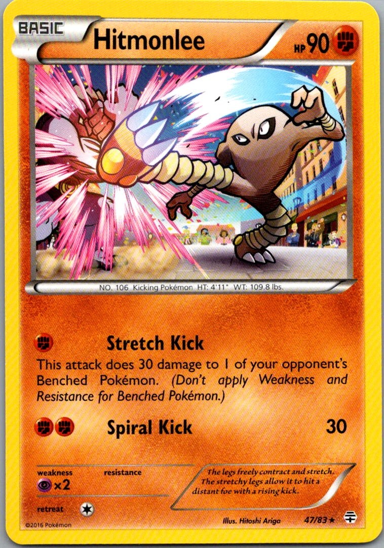 Pokemon Hitmonlee Normal Rare Generations 47/83 NM