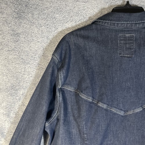 Camisa vaquera G Star Raw 3XL para hombre perla botón a presión manga larga azul elástica usada en excelente estado - Imagen 14 de 20