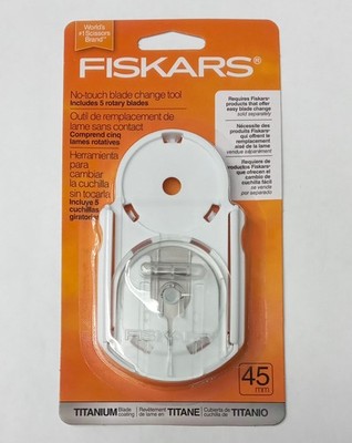 Fiskars 197890-1001 45MM Titanium Coat No-Touch Rotary Blade Change Tool 5blades