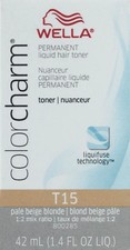 Wella Color Charm Permanent Liquid Toner, T15 Pale Beige Blonde, 1.4 oz, 1 /PC/