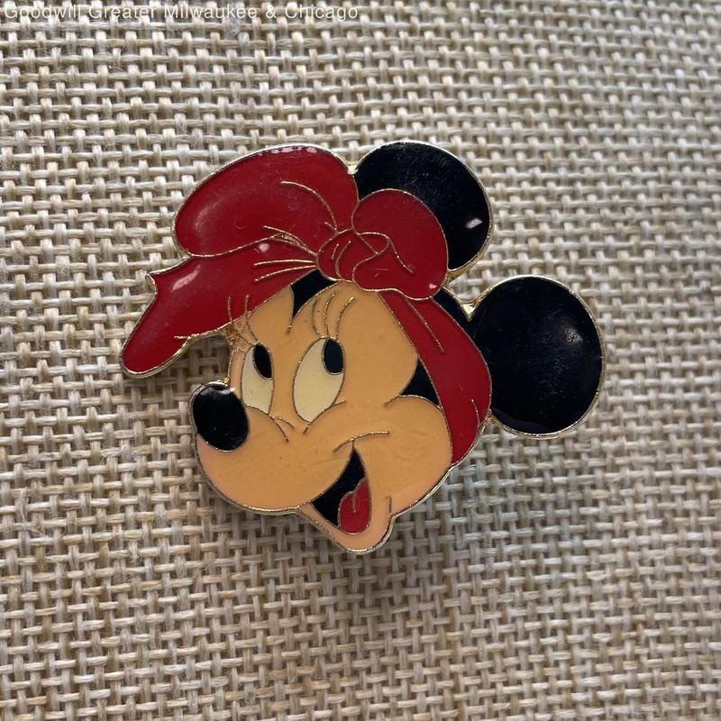 Vintage Disney Minnie Mouse Enamel Brooch 11.5g