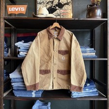 Vintage Carhartt J255 BRN Chore Jacket Men's XL 90s Corduroy 3-Pocket Brown Tan