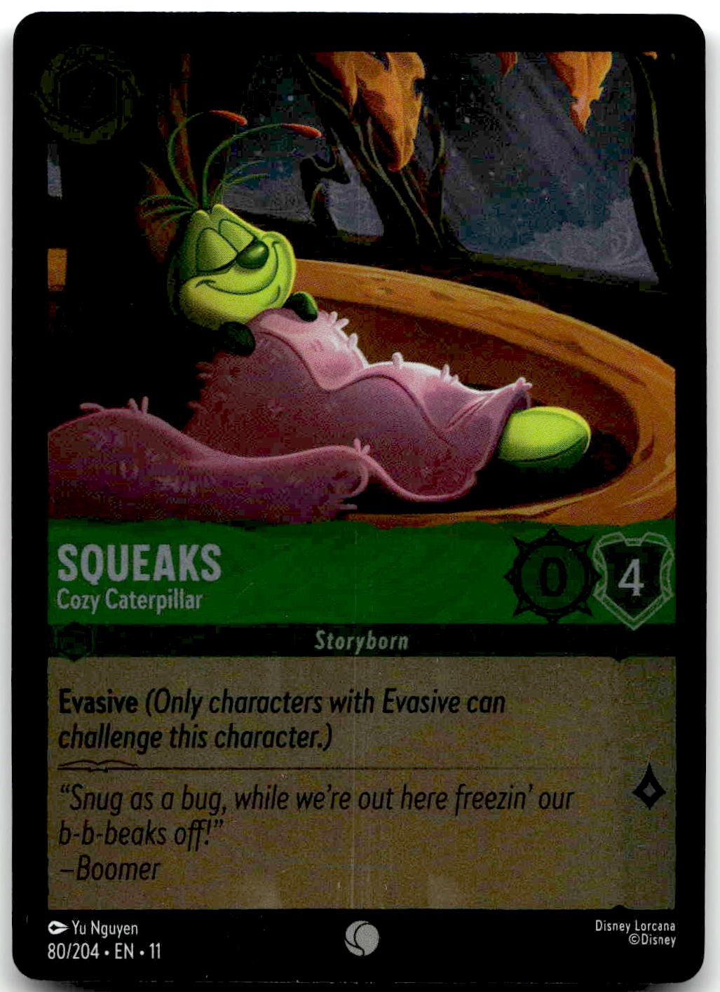 Lorcana Squeaks - Cozy Caterpillar Winterspell 11 #80/204 Common Foil NM *SALE*!
