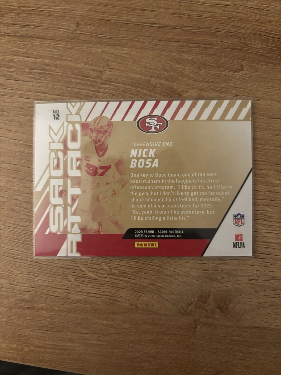 2025 Panini Score Sack Attack Nick Bosa #12 | eBay