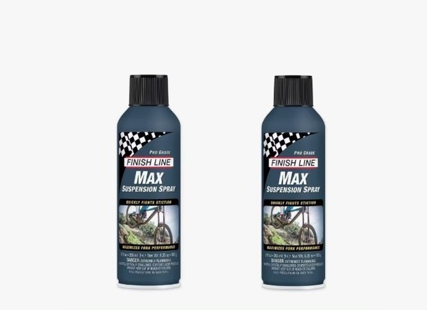 2 X FINISH LINE SPRAY DE SUSPENSION MAX LUBRICANTE SUSPENSION BICICLETA 2 UDS