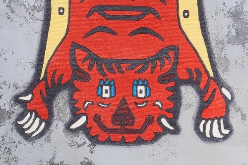3x5 Ft Tibetan Tiger Rug Animal print Orange Tufted Area Rug With Wool Carpet - Picture 8 of 8